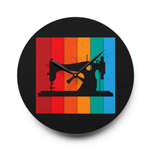 Retro Sewing Machine Acrylic Wall Clock - Black