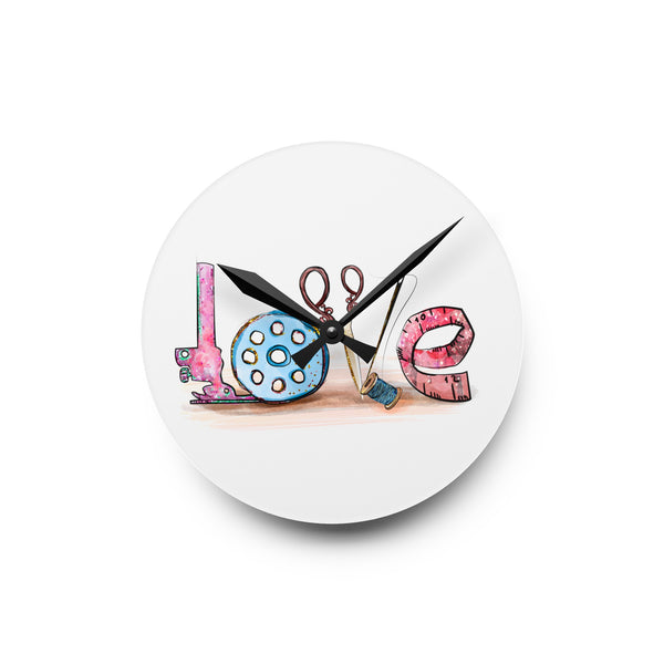 Sewing Love Acrylic Wall Clock