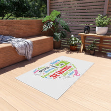 Colorful Sewing Word Cloud Outdoor Rug