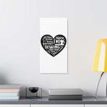 Black Sewing Word Cloud - Canvas Gallery Wraps