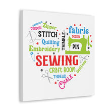 Colorful Sewing Word Cloud - Canvas Gallery Wraps