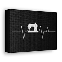 Sewing Machine Heart Beat - Black - Canvas Gallery Wraps