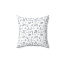 Outlined Sewing Elements Spun Polyester Square Pillow