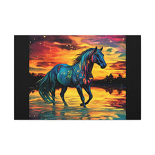 Colorful Modern Horse - Canvas Gallery Wraps - Black