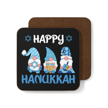 Happy Hanukkah Gnomes Hardboard Back Coaster