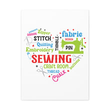 Colorful Sewing Word Cloud - Canvas Gallery Wraps