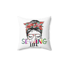 Sewing Life 1 Spun Polyester Square Pillow - White