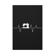 Sewing Machine Heart Beat - Black - Canvas Gallery Wraps