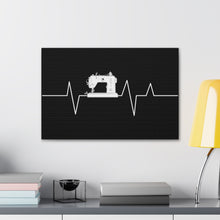 Sewing Machine Heart Beat - Black - Canvas Gallery Wraps