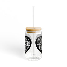 Black Sewing Word Cloud Sipper Glass, 16oz