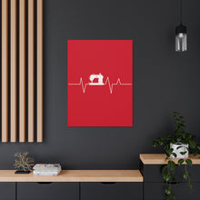 Sewing Machine Heart Beat - Red - Canvas Gallery Wraps