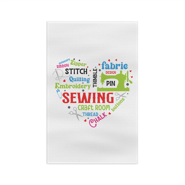 Colorful Sewing Word Cloud Microfiber Tea Towel