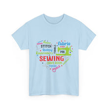 Colorful Sewing Word Cloud Unisex Heavy Cotton Tee