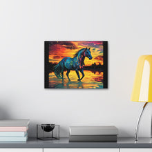 Colorful Modern Horse - Canvas Gallery Wraps - Black