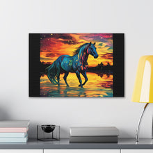 Colorful Modern Horse - Canvas Gallery Wraps - Black