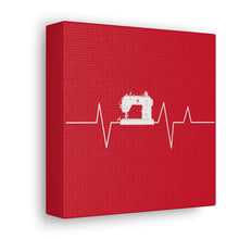 Sewing Machine Heart Beat - Red - Canvas Gallery Wraps