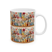 Watercolor Sewing Supplies 2 Ceramic Mug, (11oz, 15oz)