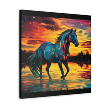 Colorful Modern Horse - Canvas Gallery Wraps - Black