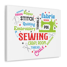 Colorful Sewing Word Cloud - Canvas Gallery Wraps