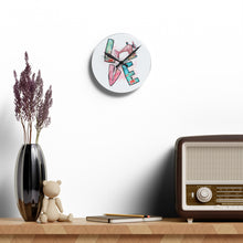 Sewing Love Acrylic Wall Clock - White