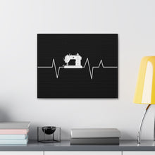 Sewing Machine Heart Beat - Black - Canvas Gallery Wraps