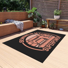 Sewing Is My Superpower Outdoor Rug - Black