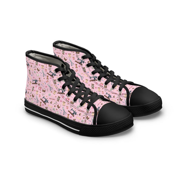 Sewing Elements Pink Women's High Top Sneakers