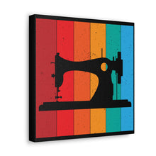 Retro Sewing Machine - Black - Canvas Gallery Wraps