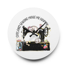 Cats and Sewing Acrylic Wall Clock