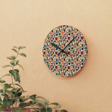 Watercolor Sewing Supplies 7 Acrylic Wall Clock