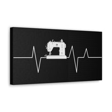 Sewing Machine Heart Beat - Black - Canvas Gallery Wraps