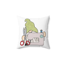 Gnome & Sewing Machine 2 Spun Polyester Square Pillow