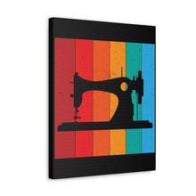 Retro Sewing Machine - Black - Canvas Gallery Wraps