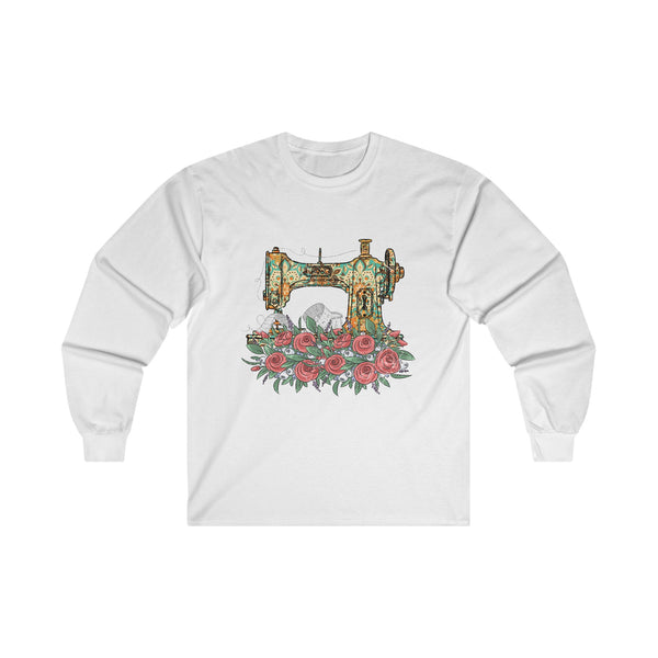 Retro Gorgeous Sewing Machine Unisex Ultra Cotton Long Sleeve Tee