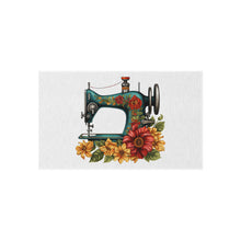 Vintage Floral Sewing Machine Outdoor Rug