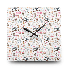 Sewing Elements White Acrylic Wall Clock