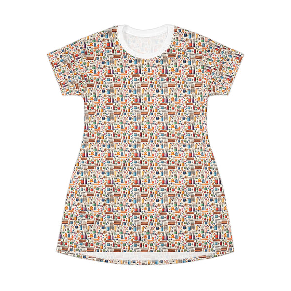 Watercolor Sewing Supplies 1 T-Shirt Dress