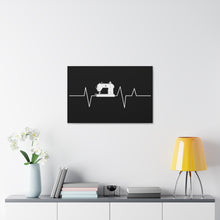 Sewing Machine Heart Beat - Black - Canvas Gallery Wraps