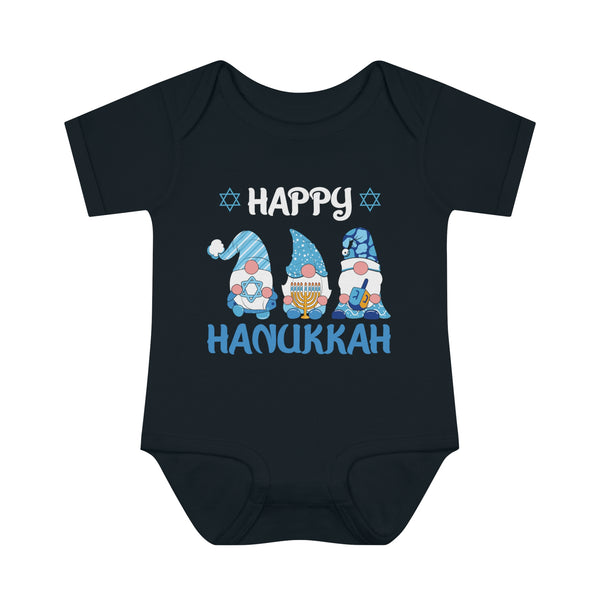 Happy Hanukkah Gnomes Infant Baby Rib Bodysuit