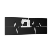 Sewing Machine Heart Beat - Black - Canvas Gallery Wraps