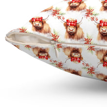 Highland Cow with Headband Spun Polyester Square Pillow