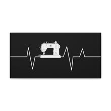 Sewing Machine Heart Beat - Black - Canvas Gallery Wraps