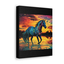 Colorful Modern Horse - Canvas Gallery Wraps - Black