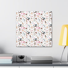 Sewing Elements White - Canvas Gallery Wraps