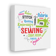 Colorful Sewing Word Cloud - Canvas Gallery Wraps