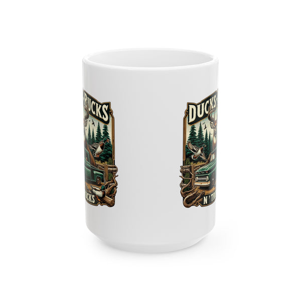 Ducks, Bucks, N' Trucks Ceramic Mug, (11oz, 15oz)