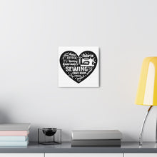 Black Sewing Word Cloud - Canvas Gallery Wraps