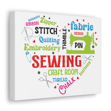 Colorful Sewing Word Cloud - Canvas Gallery Wraps