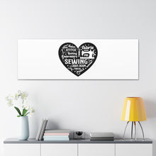 Black Sewing Word Cloud - Canvas Gallery Wraps