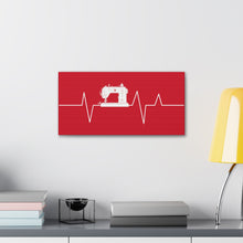 Sewing Machine Heart Beat - Red - Canvas Gallery Wraps